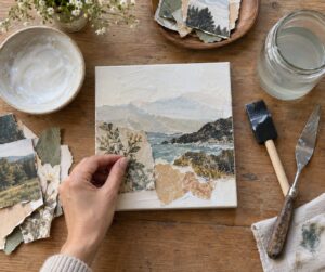 how to use gel medium for collage