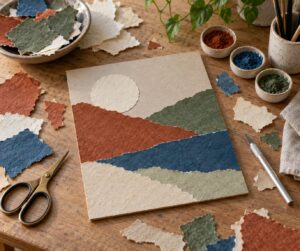 how to make a collage with handmade paper