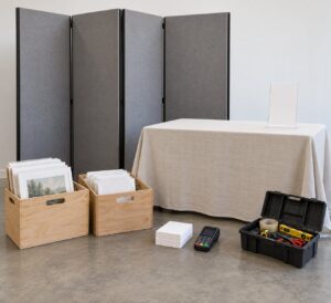 how to set up an art fair booth display