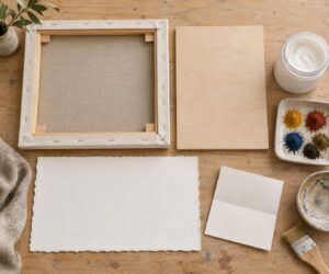 how to write artwork materials captions