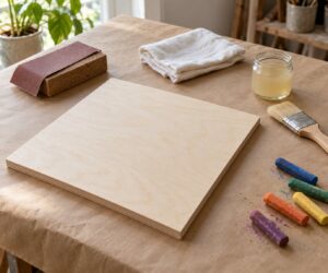 how to use oil pastel on wood panel