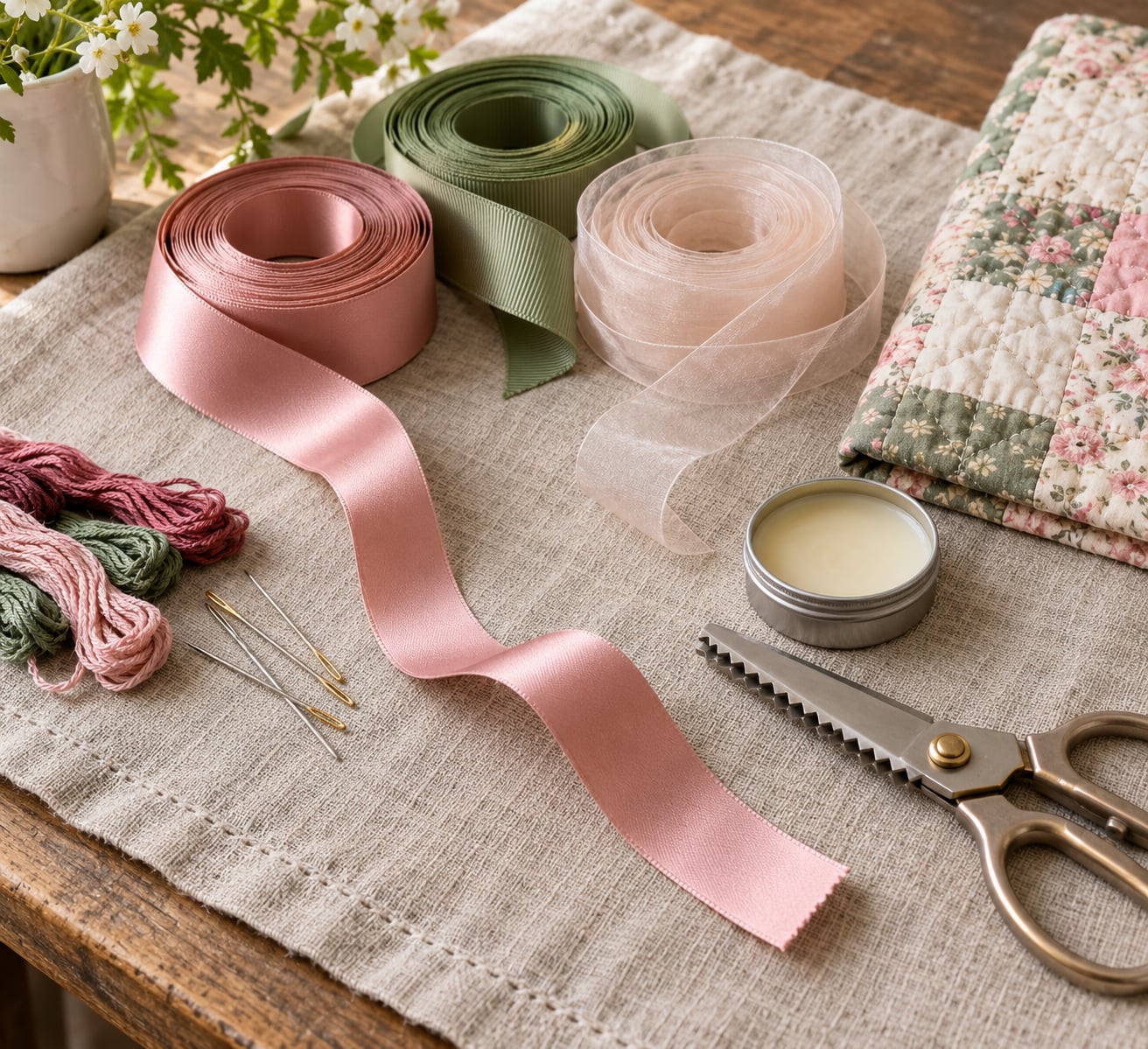 how to incorporate hair ribbon in textile art