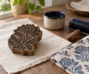 how to print fabric with hand carved stamps