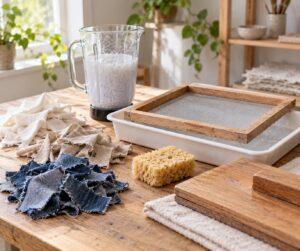 how to make paper from fabric scraps