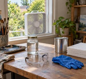 how to work safely with solvents in a small studio