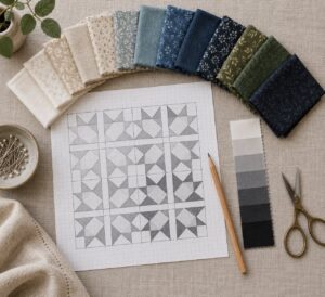how to create contrast in a quilt design