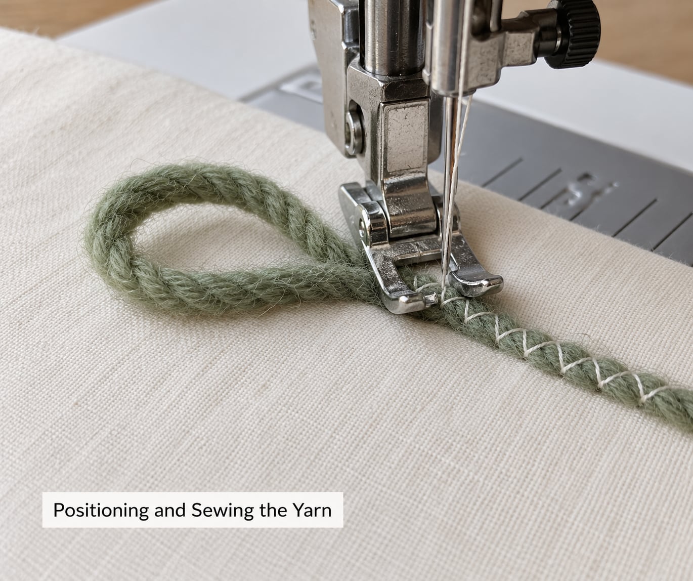 Positioning and Sewing the Yarn