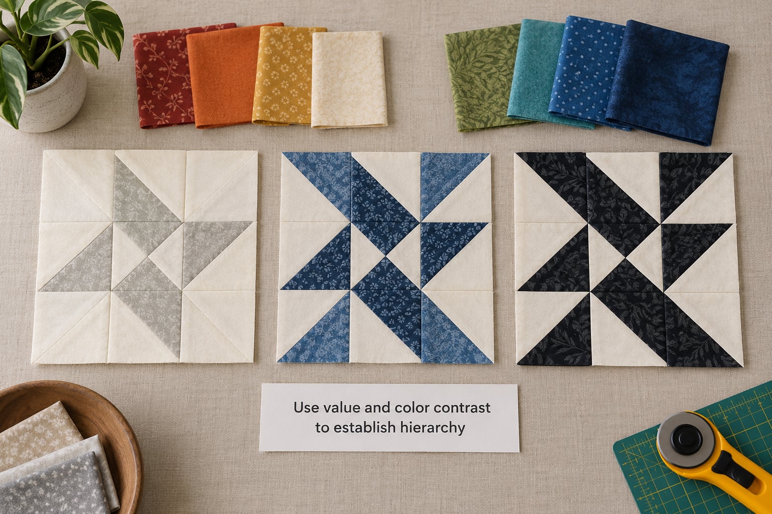 Use value and color contrast to establish hierarchy