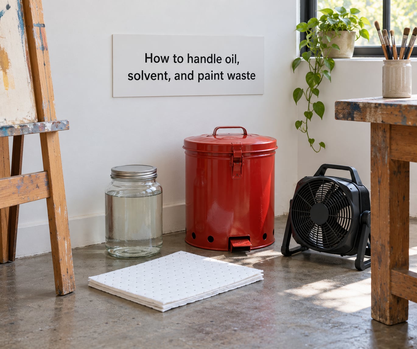 How to handle oil, solvent, and paint waste