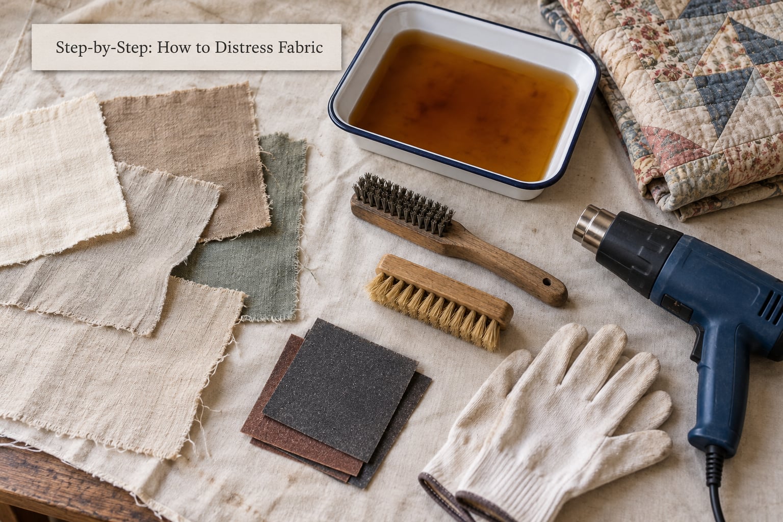 Step-by-Step: How to Distress Fabric