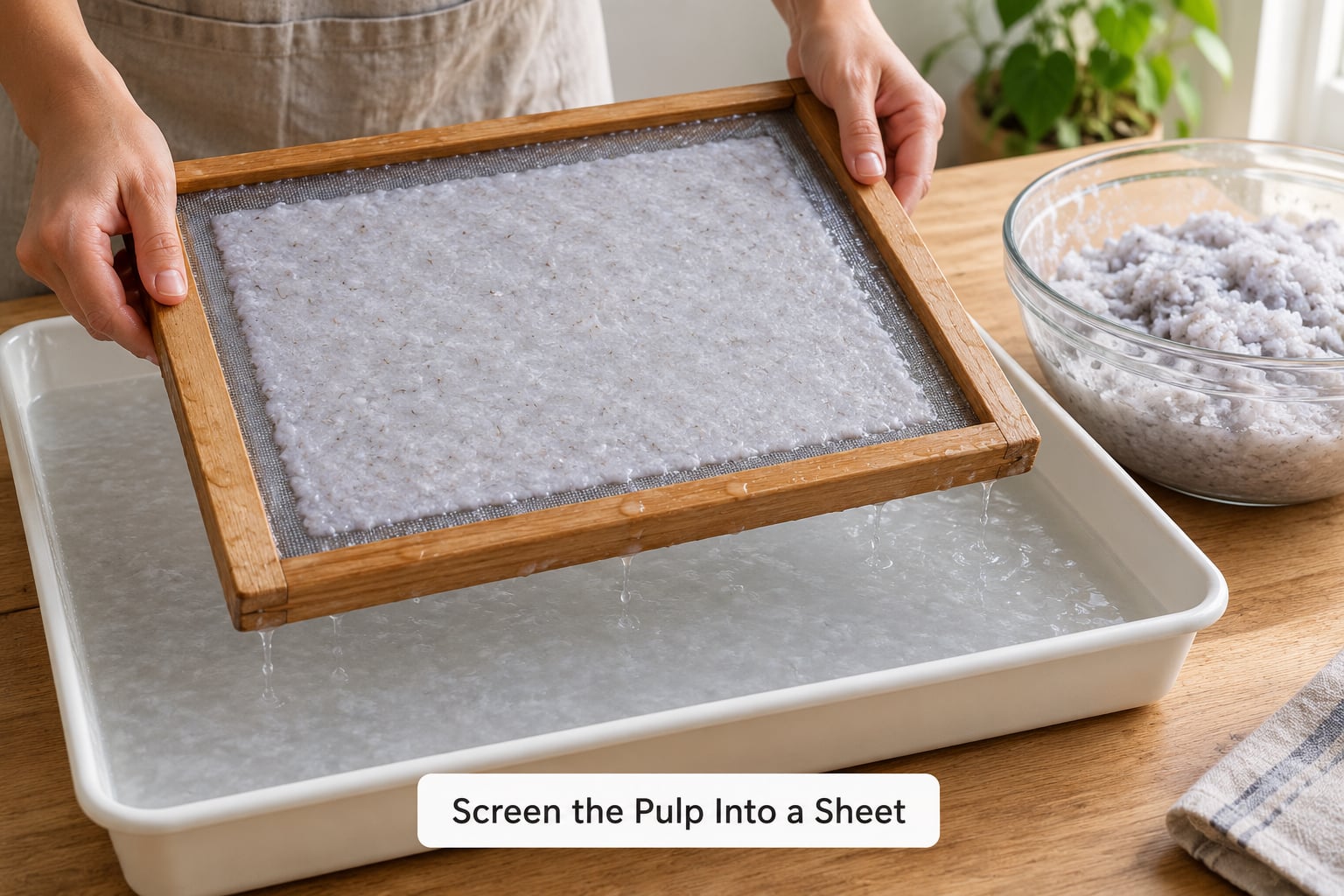 Screen the Pulp Into a Sheet