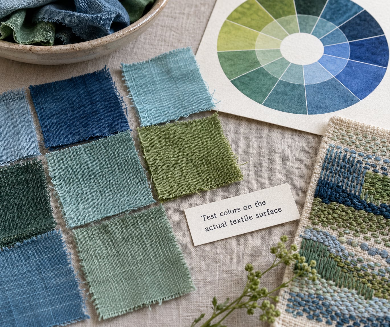 Test colors on the actual textile surface