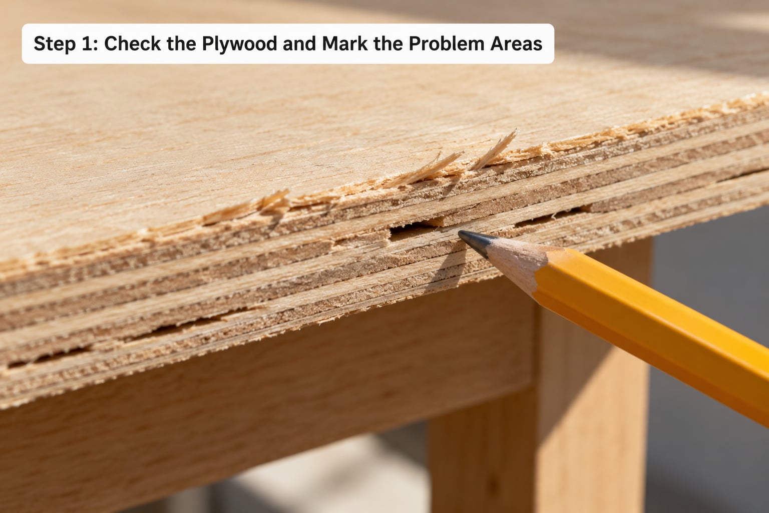 Step 1: Check the Plywood and Mark the Problem Areas