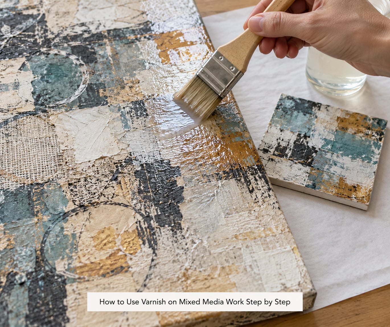 How to Use Varnish on Mixed Media Work Step by Step