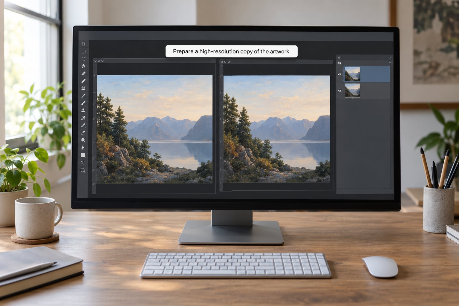 Prepare a high-resolution copy of the artwork