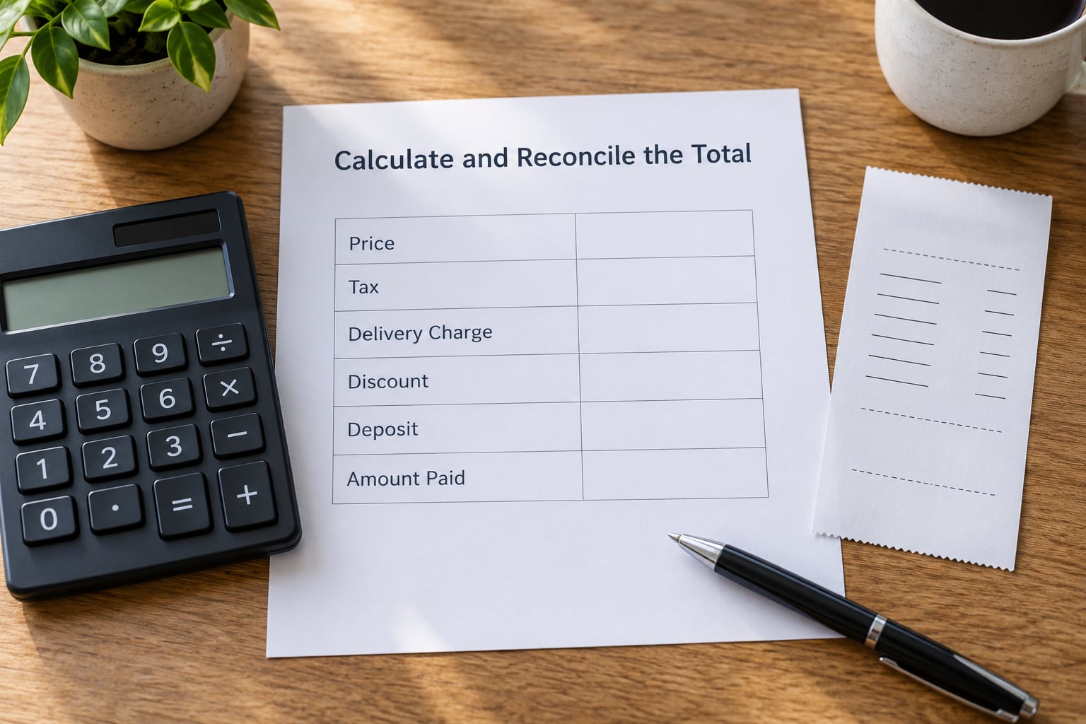 Calculate and Reconcile the Total