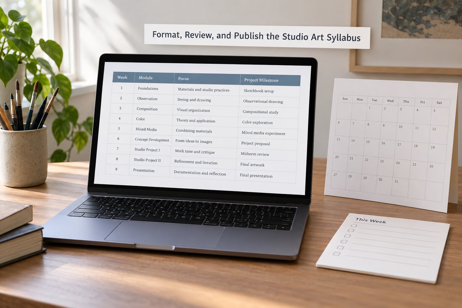 Format, Review, and Publish the Studio Art Syllabus