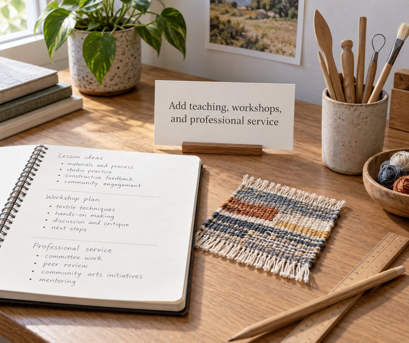 Add teaching, workshops, and professional service