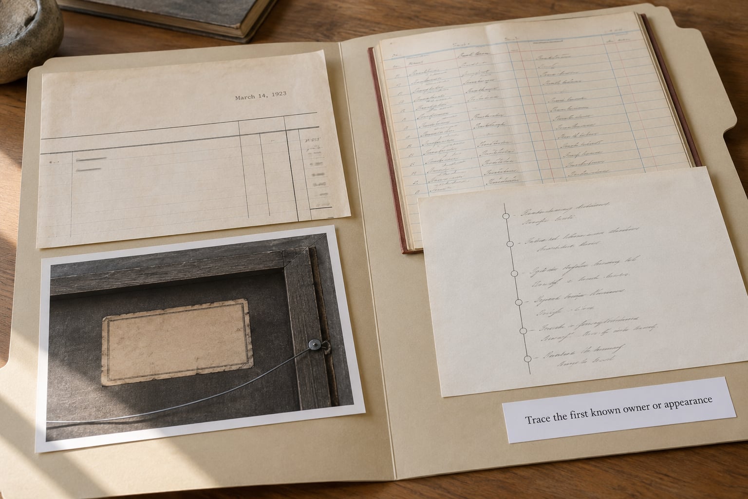 Trace the first known owner or appearance